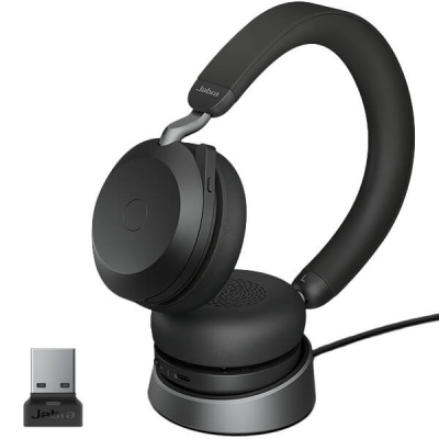 Jabra Evolve2 75 USB MS Teams Wireless Headset + Charging Stand